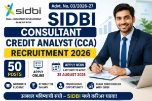 SIDBI Consultant Credit Analyst Recruitment 2026 – 50 पदांसाठी ऑनलाइन अर्ज सुरू