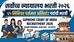 Supreme Court Senior Personal Assistant Bharti 2026 – सर्वोच्च न्यायालयात 65 Senior Personal Assistant पदांची भरती